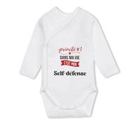 Body Bébé Manches Longues Priorite N1 dans ma vie C'est mon Self-defense - Baby Bodysuit 3-6 mois - Idée Body Bébé Manches Longues Cadeau Naissance Baby Shower Anniversaire Fête Original Famille Noël.