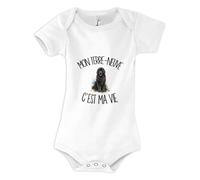 Body Bébé Mon Terre-Neuve c'est ma vie | Coton Peigné Boutons Pression à l'Entrejambe 3-6 mois à 18-24 mois | Manches Courtes Fille Garçon Mixte | Cadeau Propriétaire Chien Naissance Baby Shower