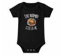 Body Bébé Noir Être infirmier c'est la vie | Coton Peigné Boutons Pression à l'Entrejambe 3-6 mois à 18-24 mois | Manches Courtes Fille Garçon Mixte | Cadeau Soignant Soignante Naissance Baby Shower