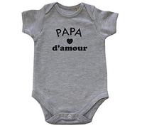 Body bébé "Papa d'amour" - Gris (taille 0-3mois)