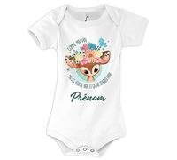 Body bébé personnalisable mignon avec yeux de biche| Cadeau vêtement de naissance personnalisé pour nouveau né fille ou anniversaire 6 mois