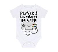 Body bébé Player 3 has Entered The Game (Gaming Controller Style one) annonce de grossesse [BBY3] 0-3 mois Blanc