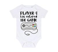 Body bébé Player 4 has Entered The Game (Gaming Controller Style one) annonce de grossesse [BBY3] 0-3 mois Blanc