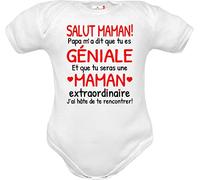 body bébé pour une belle et merveilleuse maman. cadeau de naissance et de grossesse mère, body mère manches courtes en pur coton wmm 03-mois