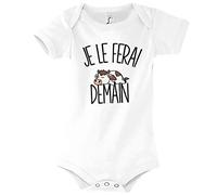 Body bébé Vache | Je Le Ferai Demain | Bodies Collection Animaux Humour Mignon