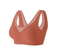 Body Blanc Manches Longues Women's Thin Breathable Non Marking Back Without Ring Fixed Cup Solid Color Mesh Splicing Tank Top Bra Underwear Débardeur Coton Bleu (Watermelon Red, XL)