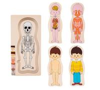 Body Body Wooden Puzzle | Puzzle éducatif pour le corps Anatomie | Anatomie interactive et éducative bleu - Apprendre les parties éducatives de l'anatomie puzzle pour le corps