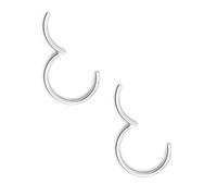 Body CAC 2 Pièces-0.8mm×6mm Argent Mini Femme Acier Chirurgical Anneaux de Nez à Charnière Oreille Inoxydable Piercing Helix Cartilage Tragus Boucles D'oreilles