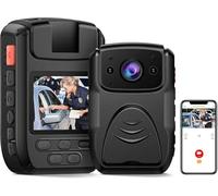 Body Cam 4K 40MP Caméra corporelle avec enregistrement audio et vidéo, WiFi GPS Police Body Cam pour les forces de la loi, IP65 étanche Caméra de corps de police à vision nocturne avec batterie de