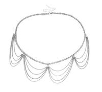 Body Chain Belt Ceinture Femme Chaîne Gland Taille Décoratif Longue Ceinture Bandeau et Écharpe Ensemble Femme, taille unique, Polyester