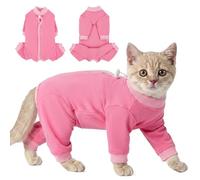 Body Chat, Coton Body Recuperation Anti Lechage Après Chirurgie Combinaison De Stérilisation/Castration Chat Vêtements Postopératoires, Empêche Le Léchage Après Une Intervention Chirurgicale(Rose, S)