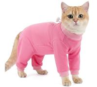 Body Chat, Coton Body Recuperation Anti Lechage Après Chirurgie Combinaison De Stérilisation/Castration Chat Vêtements Postopératoires, Empêche Le Léchage Après Une Intervention Chirurgicale(Rose, M)