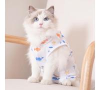 Body Chat Post Operatoire Femelle/Male, pour après Stérilisation, Combinaison Chat, Convient aux chats dont le tour de poitrine est 29 cm, la longueur du dos 22,5 cm et poids 1 à 2 kg (taille S).