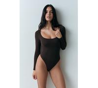 Body col carré manches longues - Romy - L - Brown - Femme - Etam