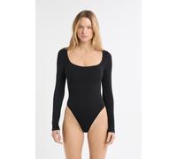 Body col carré manches longues - Romy - M - Noir - Femme - Etam