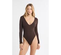 Body col V manches longues - Romy - L - Brown - Femme - Etam