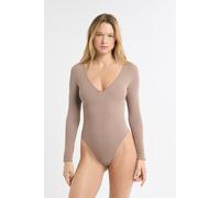 Body col V manches longues - Romy - XS - Ble - Femme - Etam