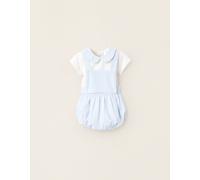 Body + combi-short à rayures bleu clair 3/6M(60/67)