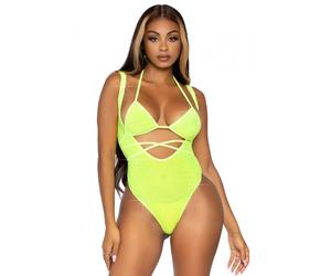 Body croisÃ©s et haut de bikini femme Leg Avenue Jaune TU