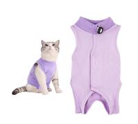 Body de chat après chirurgie pour chat - Vêtement pour chat - Pour récupération des maladies de la peau - Vêtement pour chat après castration - Chemise médicale pour animal de compagnie (violet, L)