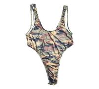 Body de lutte pour homme - Sans manches - String - Dos nu - Combinaison respirante - Maillot - Une pièce - Sous-vêtement camouflage