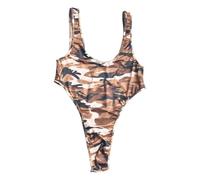 Body de lutte pour homme - Sans manches - String - Dos nu - Combinaison respirante - Maillot - Une pièce - Sous-vêtement camouflage, O Café., XL