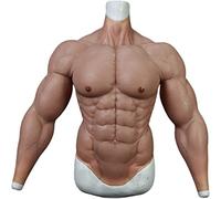 Body de poitrine musculaire en silicone réaliste pour homme avec simulation de muscles abdominaux, doux pour Halloween, crossdresser
