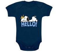 Body de Snoopy - Snoopy & Woodstock - Hello! - 50/56 - pour filles & garçonse - bleu foncé 0-2 Mois