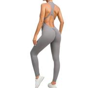 Body De Yoga Ensembles de Yoga une pièce vêtements for femmes gilet sans manches exercice culture combinaison Sport gymnastique entraînement Fitness Scrunch dos pantalon Pour Femmes(Color-J,M)