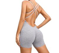 Body De Yoga Ensembles de Yoga une pièce vêtements for femmes gilet sans manches exercice culture combinaison Sport gymnastique entraînement Fitness Scrunch dos pantalon Pour Femmes(Color-P,M)
