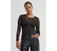 Urban Classics Round Neck Lace Long Sleeve Body Noir M Femme