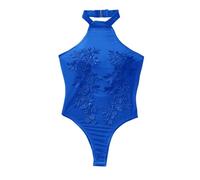 Body Dentelle Femme Manches Longues-Lingerie Sexy Saint Valentin et Transparents pour Le Commerce extérieur l'europe et l'Amérique (Blue-M)