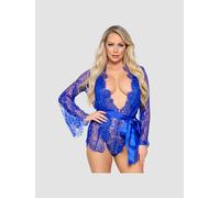 Ensemble sexy femme jambes avec teddy et robe bleue s - Taille: M, Couleur: Bleu
