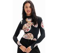 Body Desigual pour femmes noir à manches longues XL