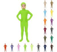 Body d'Halloween à visage ouvert pour garçons et filles - Combinaison extensible unie une pièce pour enfant - Combinaison orange - Combinaison pour adolescentes - Coupe ajustée - Confortable et