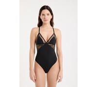 Body dos nu avec broderie - Plume - M - Noir - Femme - Etam