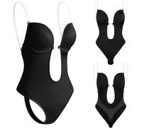 Body Dos Nu Invisible Femme Ventre Plat Gainant Body Push Up Sculptant sans Couture Shaper String Sous-Vêtement Avec Bandoulière Transparente Pour Fête Mariage