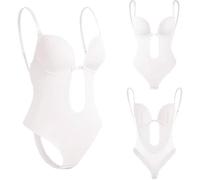Body Dos Nu Invisible Femme Ventre Plat Gainant Body Push Up Sculptant sans Couture Shaper String Sous-Vêtement Avec Bandoulière Transparente Pour Fête Mariage