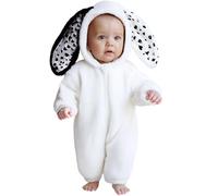 Body doux pour bébé garçon tenue hiver motif lapin barboteuse polaire nouveau-né nourrisson tout-petit combinaison chaude enfants 0 à 24 mois (WH2, 6-9 Months)