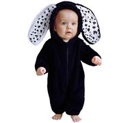 Body doux pour bébé garçon tenue hiver motif lapin barboteuse polaire nouveau-né nourrisson tout-petit combinaison chaude enfants 0 à 24 mois (Black, 9-12 Months)