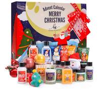Body & Earth Calendrier de l'Avent, Coffret cadeau de Noël, 24 PCS Coffret de Bain, Comprend Décoration de Noël, Lotion pour le Corps, Gel Douche, Bombe de Bain, Lotion pour les Mains，cadeau noel