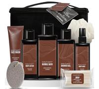 BODY & EARTH Coffret Cadeau Homme - 8 Pièces Santal Coffret