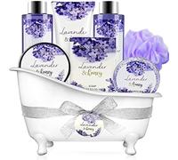 BODY & EARTH Coffret Femme, 8 Pièces Coffret de Bain au Parfum de Lavande