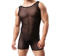 Body en dentelle transparent pour homme - Sous-vêtements - Ensemble complet - Sous-vêtements en maille - Chemise musculaire - Sous-vêtements pour homme - Lingerie sexy - Body ouvert - Sous-vêtements