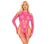 Body et harnais résille About Last Night rose