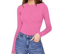 Body femme à manches longues, Pyjama femme à manches longues Slim Fit une pièce Pyjama col rond Bodysuit élégant Jumpsuit extensible Vêtement de nuit Vêtement décontracté Sous-chemises Pyjama douillet