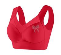 Body Femme Armature Push Up Gilet Lingerie Nœud Strass Bustier Femme Gros Seins, rouge, 3XL