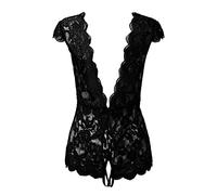 Body Femme Chic pour SoiréE Blanc Asymétrique Hollow Out Col V Moulante Lingerie Babydolls Fashion Casual Teddy Erotique Nuisette Pyjama Bodycon Ouvert Grande Taille Party Pyjama Jumpsuit