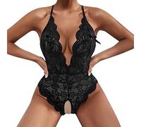 Body Femme Sexy Bandage Une pièce en Dentelle Dos Ouvert Pyjama Creux Dentelle Sous-vêtements Combinaison Bodysuit Combinaison Lingerie Nouveaux Vêtements de Nuit Transparente Érotique Pas Cher