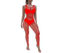 Body Femme Sexy Chic Grande Taille - Femmes Lingerie Sexy Vêtements De Nuit Vêtements De Nuit Body Stocking Body Sheer Lingerie (Red One Size)